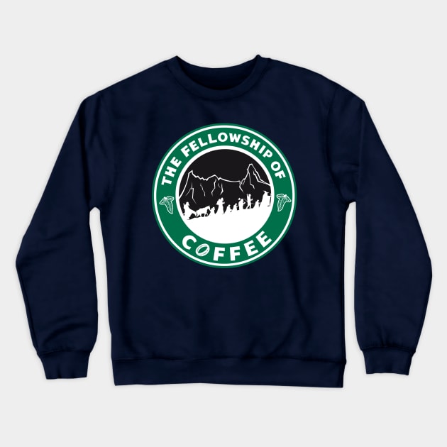 The Fellowship of Coffee Crewneck Sweatshirt by hammyclasing